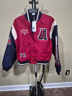 Adidas Originals Women's Red & Navy Letterman Jacket